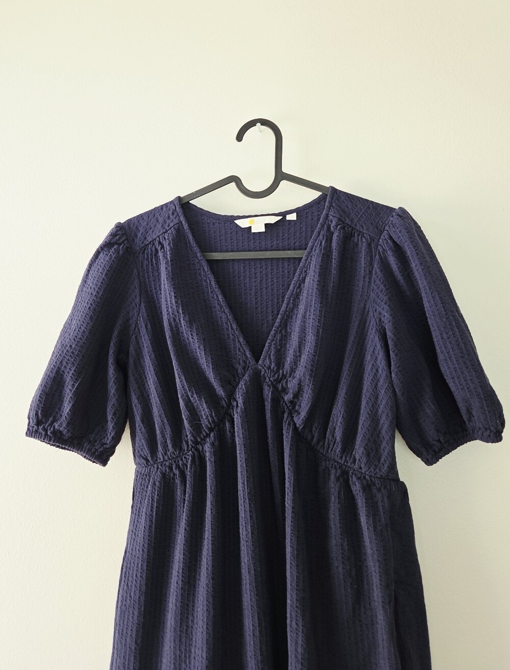 Boden Jersey Seersucker Midi Dress Navy Size 2 - Picture 5 of 6